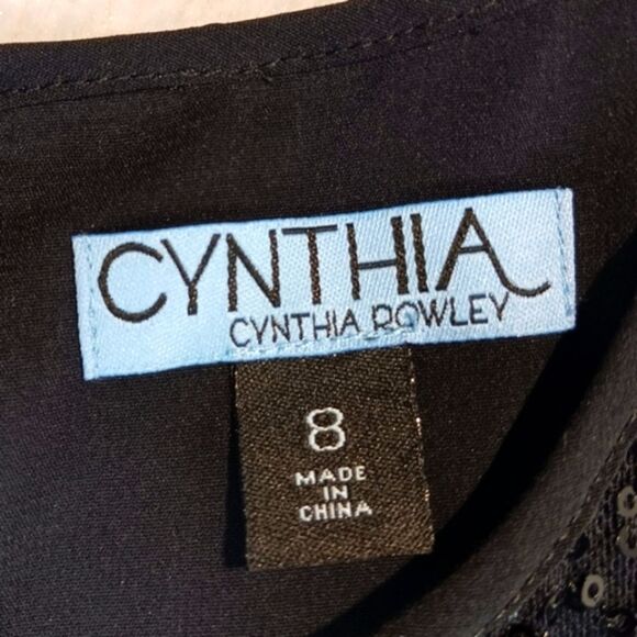 Cynthia Rowley Black Sequin Sleeveless Midi Fit & Flair Cocktail Dress Size 8. - Picture 3 of 8